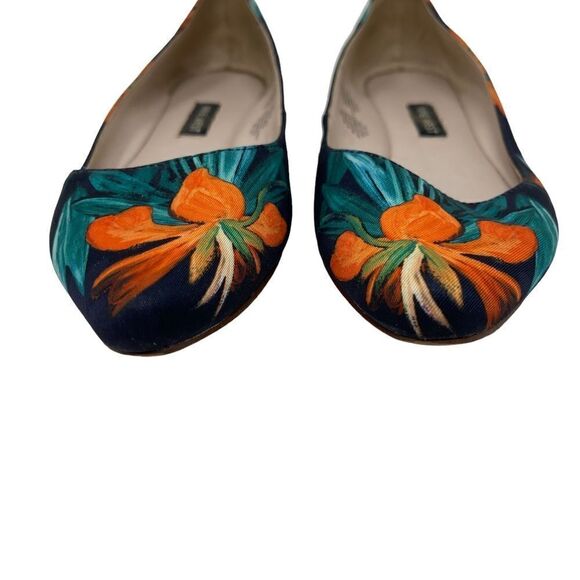Nine West Speakup Floral Pattern Flats Women's 6 Slip On Textile Uppers - Picture 3 of 7